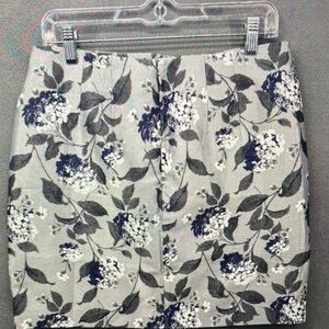 Zara Floral Mini Skirt in Gray and Navy